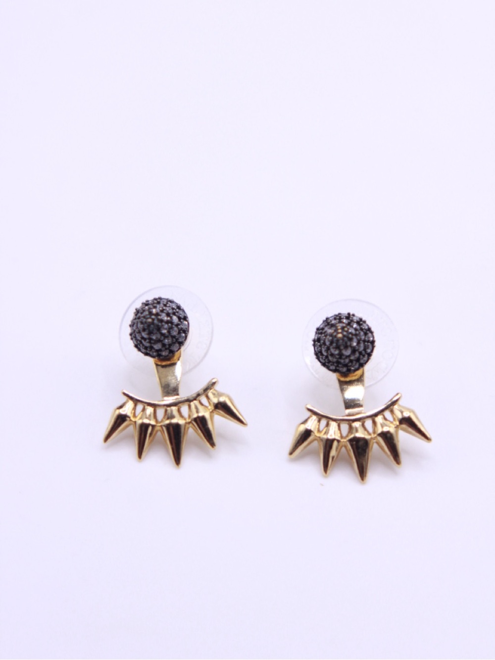 Stella & Dot Renegade Ear Jacket gold tone earrings